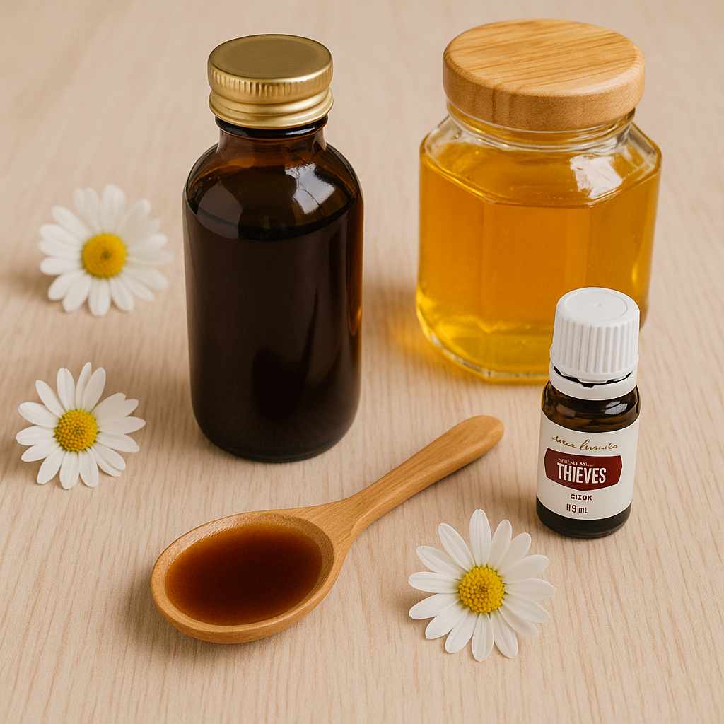 Jarabe natural para la tos con aceites esenciales | Alivio eficaz y sin químicos